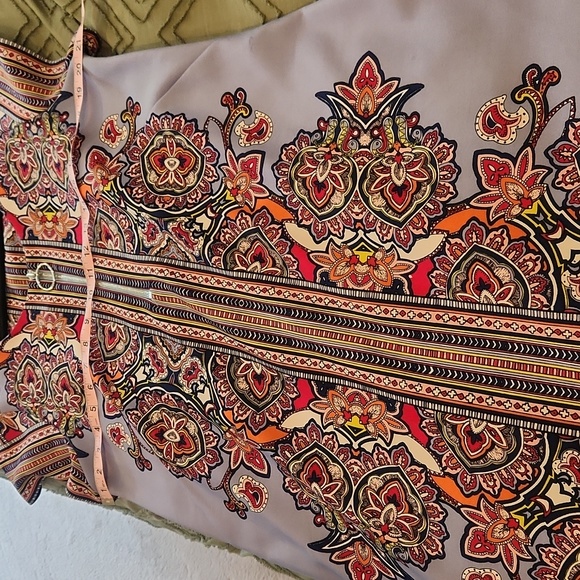 Melissa Paige blue, orange, pink, white floral dress. Silver zipper. - Picture 9 of 11